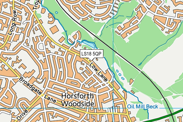 LS18 5QP map - OS VectorMap District (Ordnance Survey)