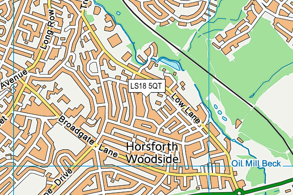 LS18 5QT map - OS VectorMap District (Ordnance Survey)