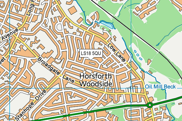 LS18 5QU map - OS VectorMap District (Ordnance Survey)