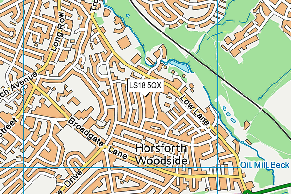 LS18 5QX map - OS VectorMap District (Ordnance Survey)