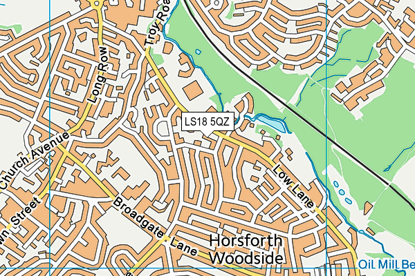 LS18 5QZ map - OS VectorMap District (Ordnance Survey)