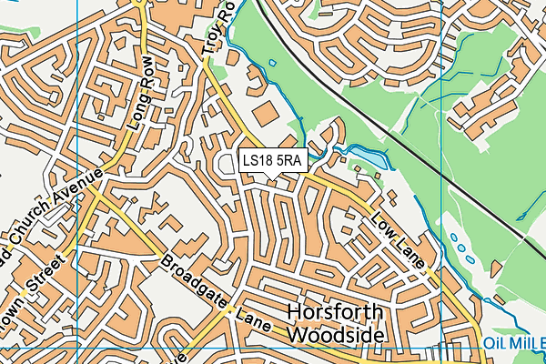 LS18 5RA map - OS VectorMap District (Ordnance Survey)