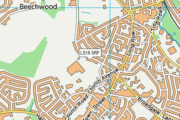 Horsforth School map (LS18 5RF) - OS VectorMap District (Ordnance Survey)
