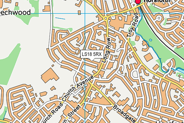 LS18 5RX map - OS VectorMap District (Ordnance Survey)