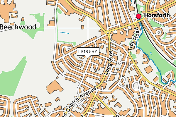 LS18 5RY map - OS VectorMap District (Ordnance Survey)