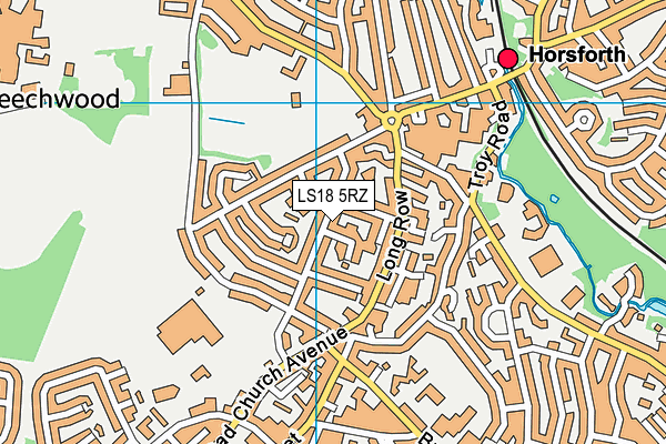 LS18 5RZ map - OS VectorMap District (Ordnance Survey)
