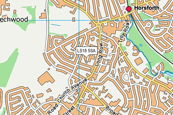 LS18 5SA map - OS VectorMap District (Ordnance Survey)