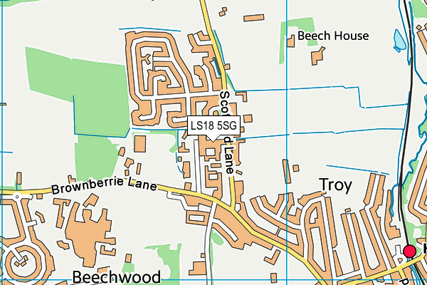 LS18 5SG map - OS VectorMap District (Ordnance Survey)