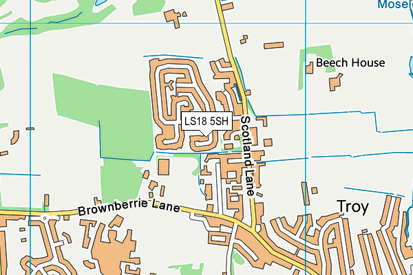 LS18 5SH map - OS VectorMap District (Ordnance Survey)