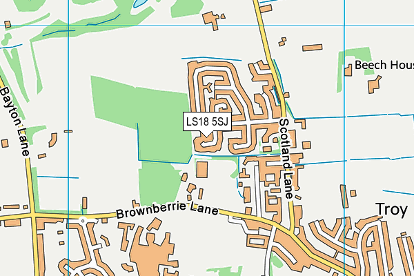 LS18 5SJ map - OS VectorMap District (Ordnance Survey)