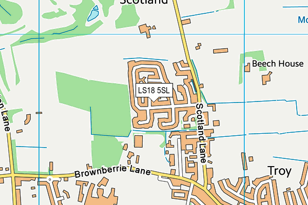 LS18 5SL map - OS VectorMap District (Ordnance Survey)