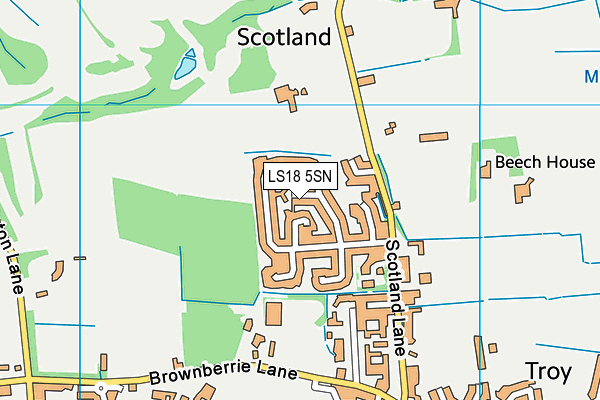 LS18 5SN map - OS VectorMap District (Ordnance Survey)
