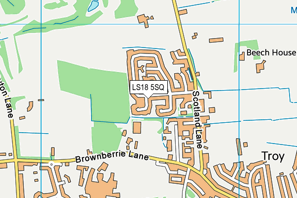 LS18 5SQ map - OS VectorMap District (Ordnance Survey)