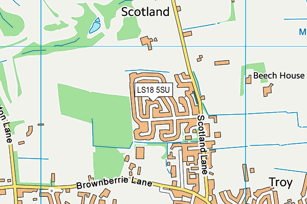 LS18 5SU map - OS VectorMap District (Ordnance Survey)