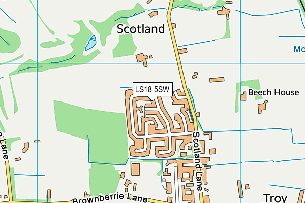 LS18 5SW map - OS VectorMap District (Ordnance Survey)