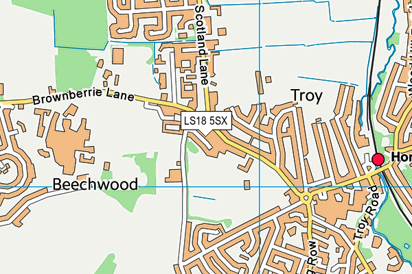 LS18 5SX map - OS VectorMap District (Ordnance Survey)