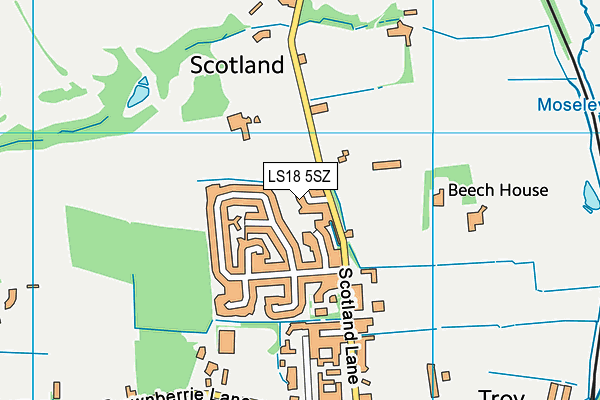 LS18 5SZ map - OS VectorMap District (Ordnance Survey)