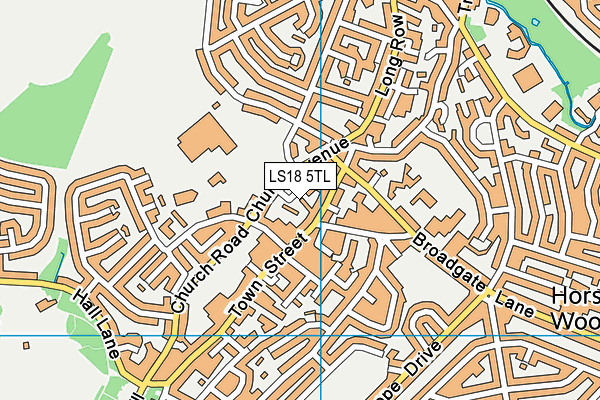 LS18 5TL map - OS VectorMap District (Ordnance Survey)