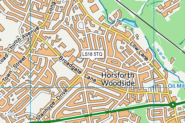 LS18 5TQ map - OS VectorMap District (Ordnance Survey)