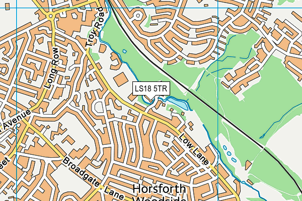 LS18 5TR map - OS VectorMap District (Ordnance Survey)