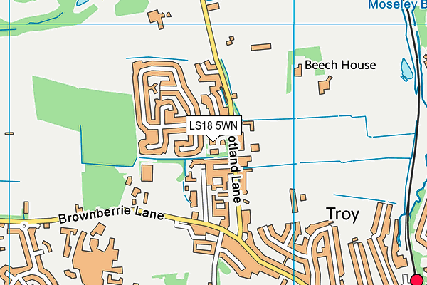 LS18 5WN map - OS VectorMap District (Ordnance Survey)