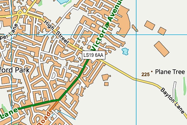 LS19 6AA map - OS VectorMap District (Ordnance Survey)