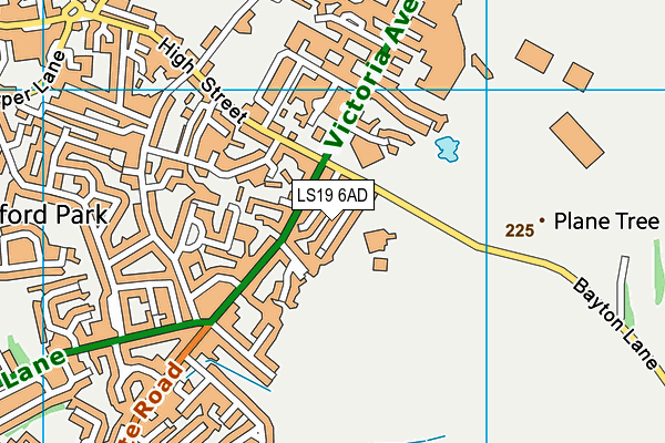 LS19 6AD map - OS VectorMap District (Ordnance Survey)