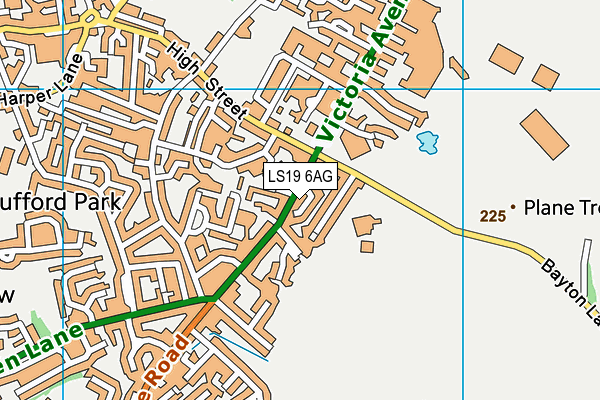 LS19 6AG map - OS VectorMap District (Ordnance Survey)