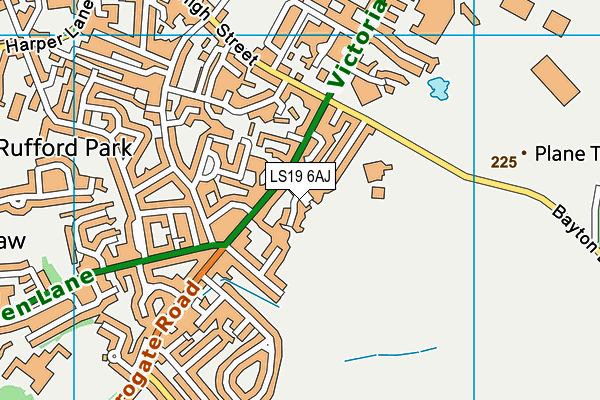 LS19 6AJ map - OS VectorMap District (Ordnance Survey)
