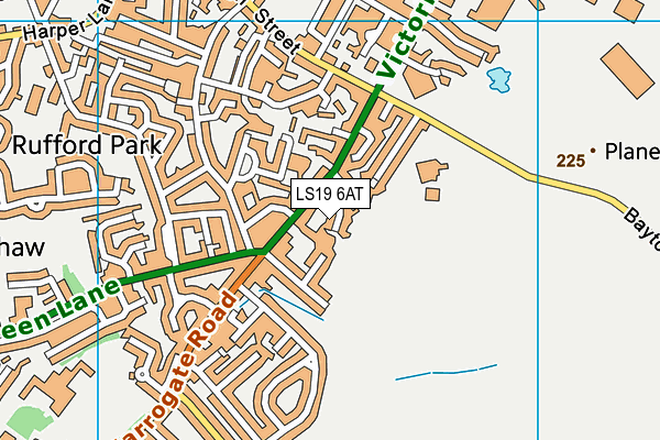 LS19 6AT map - OS VectorMap District (Ordnance Survey)