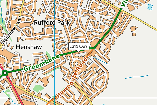 LS19 6AW map - OS VectorMap District (Ordnance Survey)