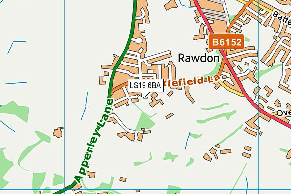 LS19 6BA map - OS VectorMap District (Ordnance Survey)