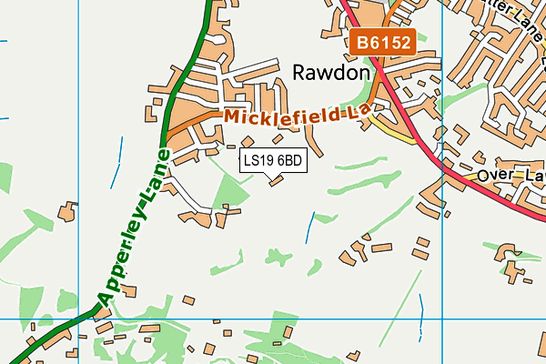 Rawdon Golf & Lawn Tennis Club map (LS19 6BD) - OS VectorMap District (Ordnance Survey)