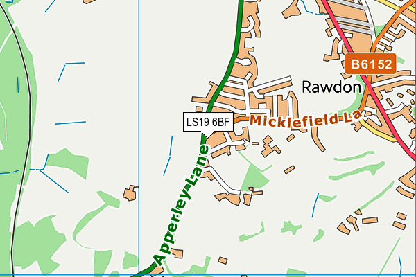 LS19 6BF map - OS VectorMap District (Ordnance Survey)