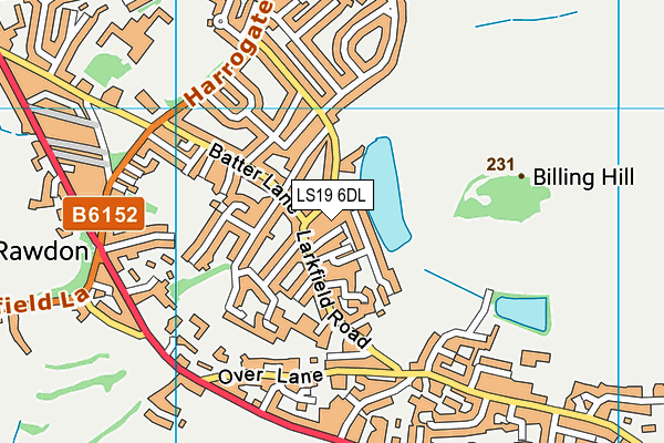 LS19 6DL map - OS VectorMap District (Ordnance Survey)