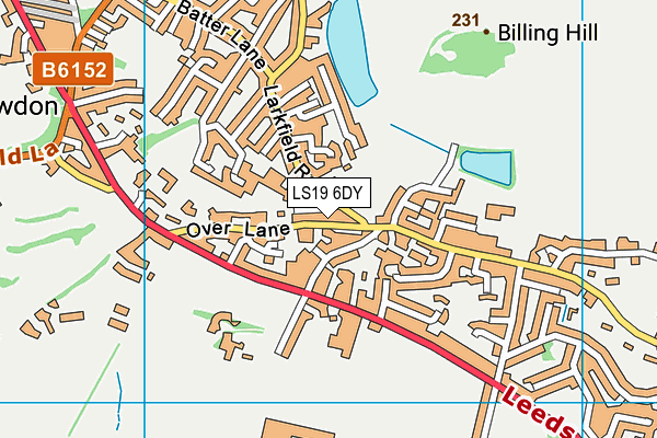 LS19 6DY map - OS VectorMap District (Ordnance Survey)
