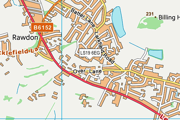 LS19 6EG map - OS VectorMap District (Ordnance Survey)