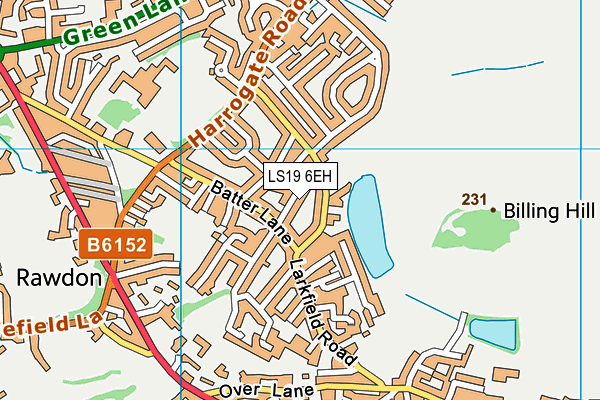 LS19 6EH map - OS VectorMap District (Ordnance Survey)