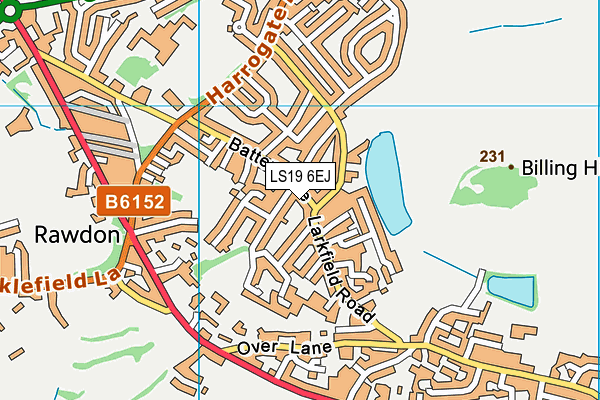 LS19 6EJ map - OS VectorMap District (Ordnance Survey)