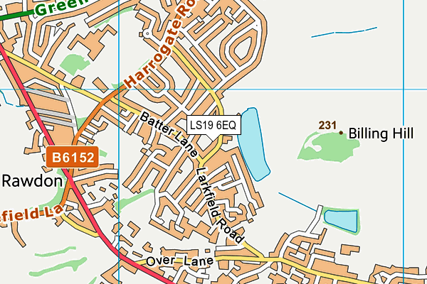 LS19 6EQ map - OS VectorMap District (Ordnance Survey)