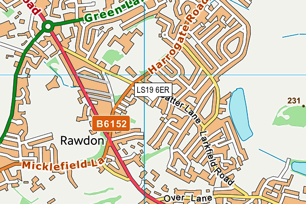 LS19 6ER map - OS VectorMap District (Ordnance Survey)