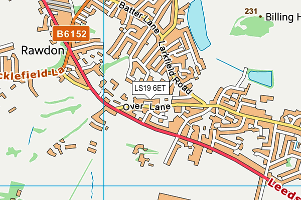 LS19 6ET map - OS VectorMap District (Ordnance Survey)