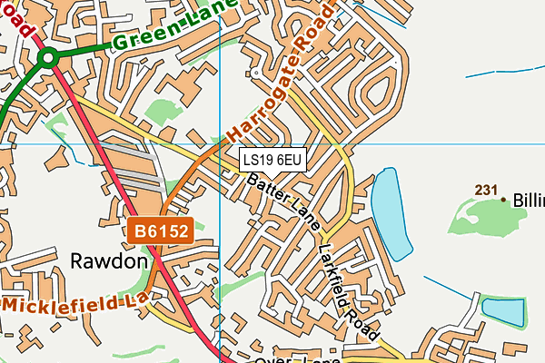 LS19 6EU map - OS VectorMap District (Ordnance Survey)