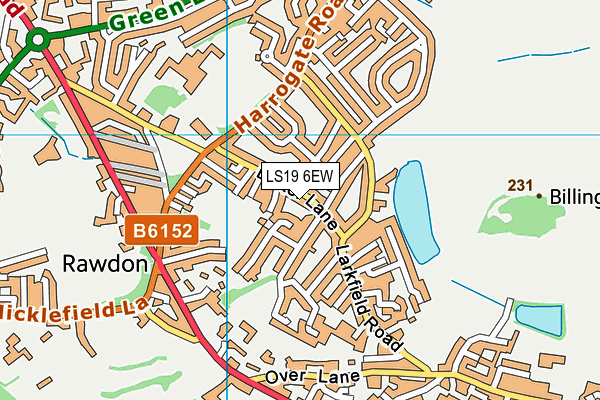 LS19 6EW map - OS VectorMap District (Ordnance Survey)