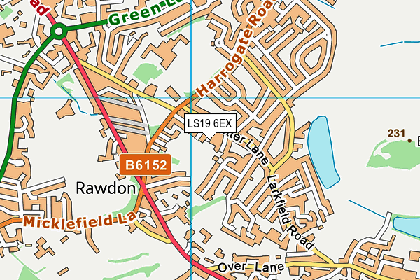 LS19 6EX map - OS VectorMap District (Ordnance Survey)