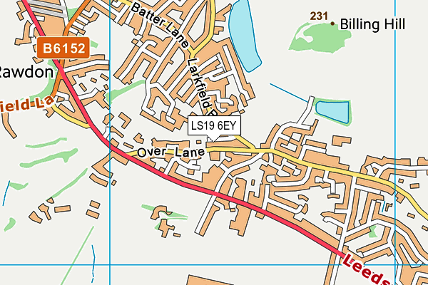 LS19 6EY map - OS VectorMap District (Ordnance Survey)