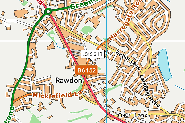 LS19 6HR map - OS VectorMap District (Ordnance Survey)