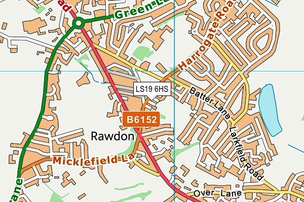 LS19 6HS map - OS VectorMap District (Ordnance Survey)