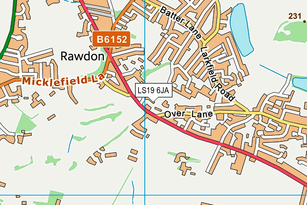 LS19 6JA map - OS VectorMap District (Ordnance Survey)