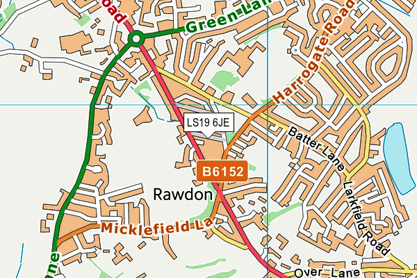 LS19 6JE map - OS VectorMap District (Ordnance Survey)